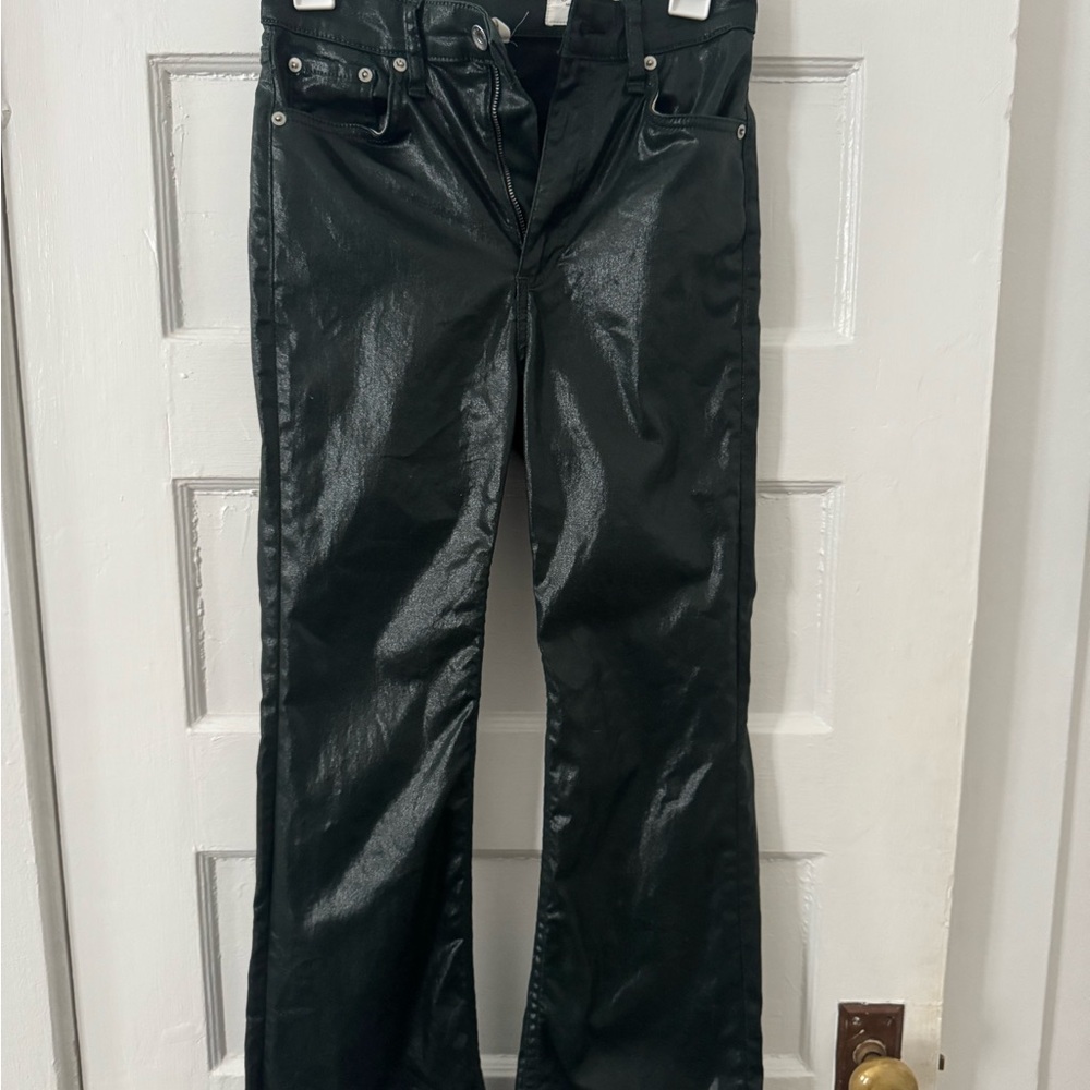 Rag and Bone green metallic jeans size 25